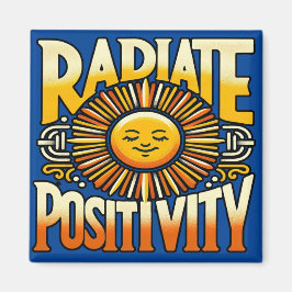 Radioaktive Positivität Lächelnde Sonne Magnet