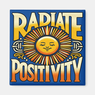 Radioaktive Positivität Lächelnde Sonne Magnet