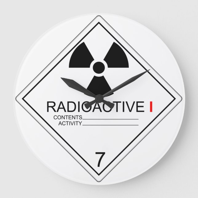 Radioaktive Transportplatte Kat 1 Uhr (Vorderseite)