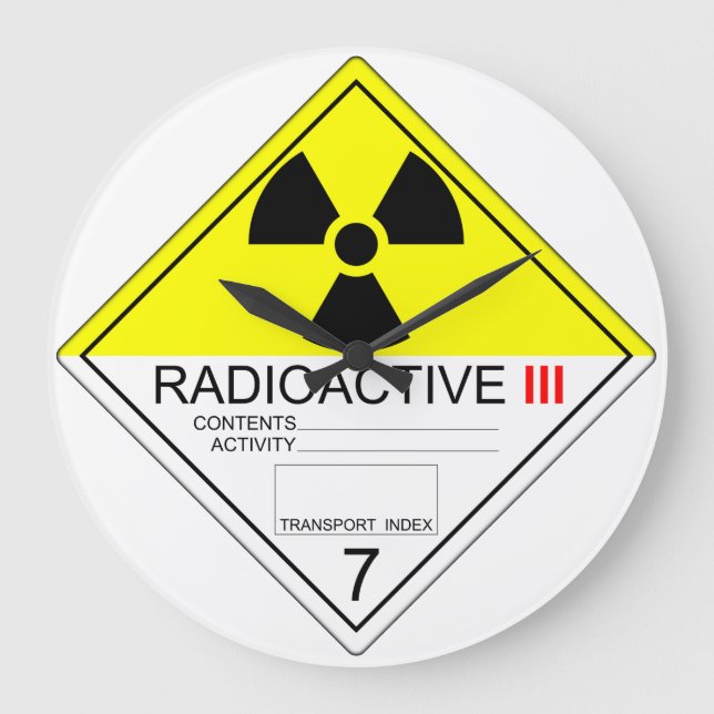 Radioaktive Transportplatte Kat 3 Uhr (Vorderseite)