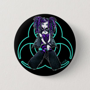 Radioaktiver feenhafter Knopf "Reagans" Cybergoth Button