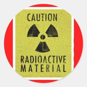 "radioaktiver Materialien Runder Aufkleber