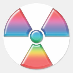 Radioaktiver Warnzeichen cooler Grunge Runder Aufkleber