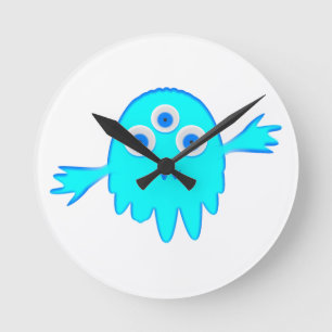 Radioaktives kleines Monster Runde Wanduhr