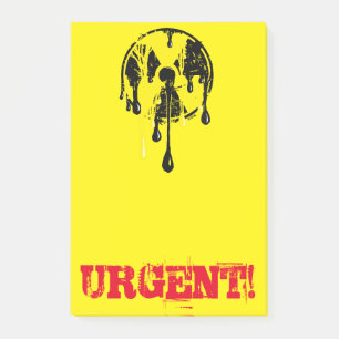 Radioaktives nukleares Einschmelzen-Gefahrensymbol Post-it Klebezettel