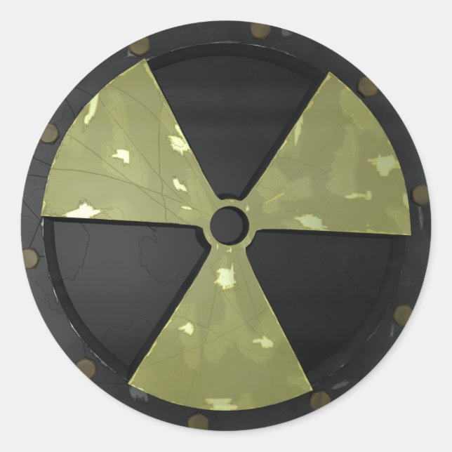 Radioaktives Warnsymbol Runder Aufkleber (Vorderseite)