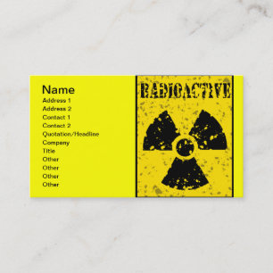 Radioaktives WARNSYMBOL-SIGN-GRAP Visitenkarte