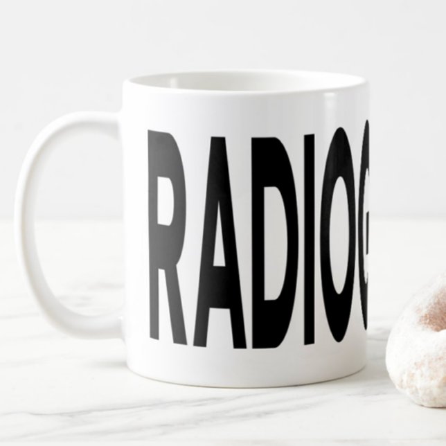 RADIOGRAPHER Black Typography Kaffeetasse (Von Creator hochgeladen)