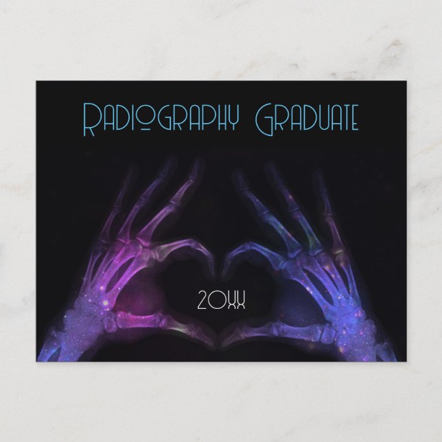 "Radiography Graduate" Xray Heart Einladungspostkarte (Vorderseite)