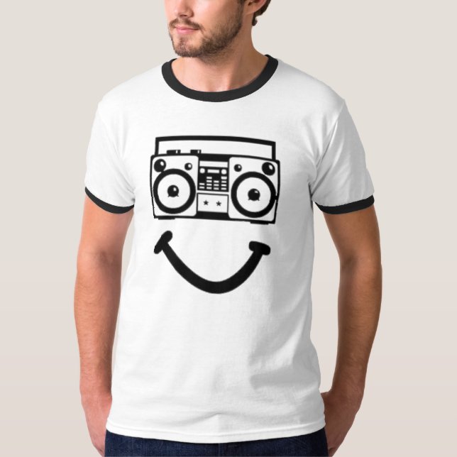 Radiokopf (Schwarzes) T-Shirt (Vorderseite)