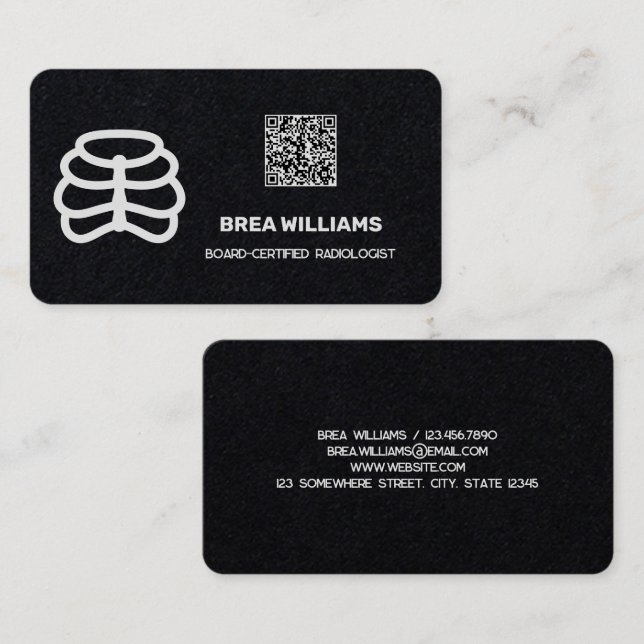Radiologe Custom QR Visitenkarte (Vorne/Hinten)