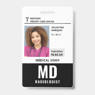 Radiologe MD ID Foto Logo Abzeichen Ausweis