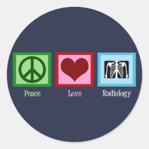 Radiologe Peace Liebe Radiology Chest X-Ray Tech Runder Aufkleber