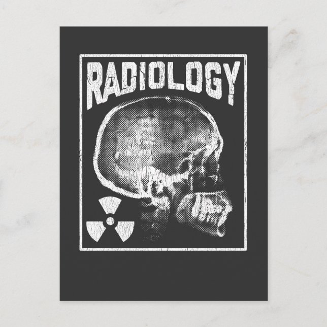 Radiologe Skull-Röntgentechnologin Postkarte (Vorderseite)