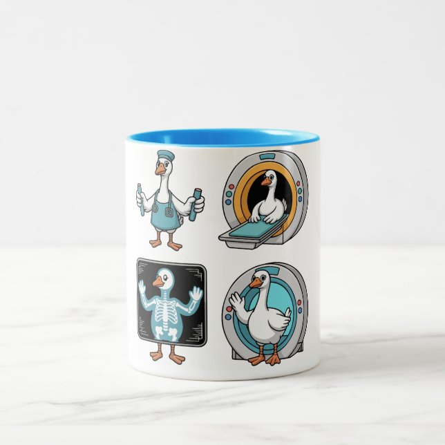 Radiologic Technologist Silly Goose , Funny X-Ray  Zweifarbige Tasse (Mittel)