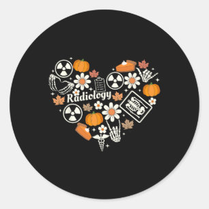 Radiologie Fall Herz Xray Tech Autumn Pumpkin als Runder Aufkleber