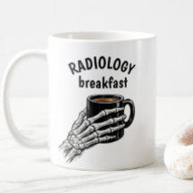 RADIOLOGIE Frühstück Kaffee Skeletthand
