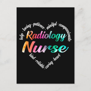 Radiologie nährt Herz Word Cloud Watercolor Feiertagspostkarte