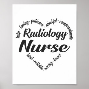 Radiologie Nurse Heart Word Cloud Poster
