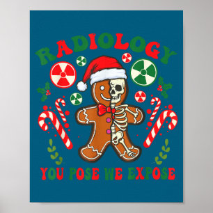 Radiologie Sie sehen, wir üben Weihnachten Lebkuch Poster