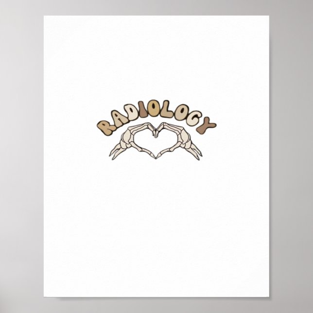 Radiologie Skeleton Heart Hands Classic Poster (Vorne)
