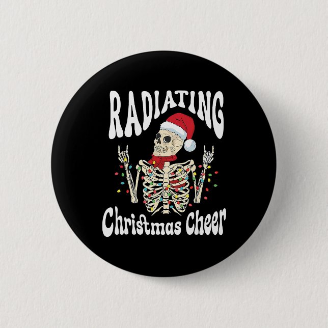 Radiologie strahlt Weihnachtsstimmung Röntgenstrah Button (Vorderseite)