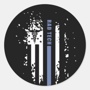 Radiologie Tech American Blue Line Flag Runder Aufkleber