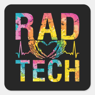 Radiologie Tech Krass Tech Medicine Technologist X Quadratischer Aufkleber