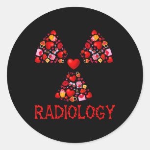 Radiologie Valentinsherzen Süße Radiologin Röntgen Runder Aufkleber