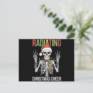 Radiologie-Weihnachten-Santa-Skelett-Röntgenassist Feiertagspostkarte