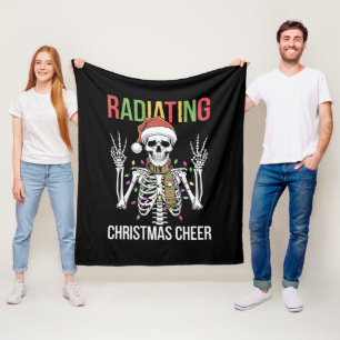 Radiologie-Weihnachten-Santa-Skelett-Röntgenassist Fleecedecke