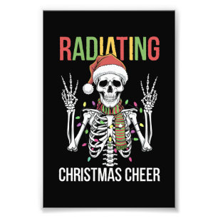 Radiologie-Weihnachten-Santa-Skelett-Röntgenassist Fotodruck