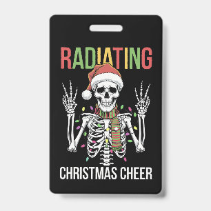 Radiologie-Weihnachts-Santa-Skelett-Röntgenassiste Ausweis