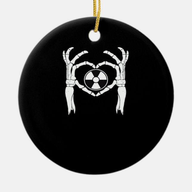Radiologie X-Ray Tech Heart Shaped Skeleton Hands  Keramik Ornament (Vorne)