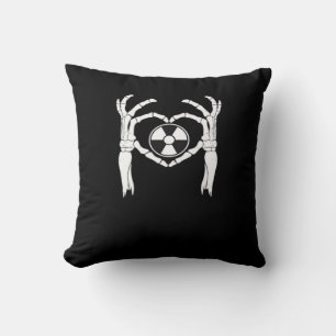 Radiologie X-Ray Tech Heart Shaped Skeleton Hands Kissen