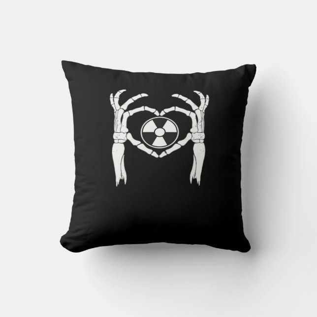 Radiologie X-Ray Tech Heart Shaped Skeleton Hands  Kissen (Vorderseite)