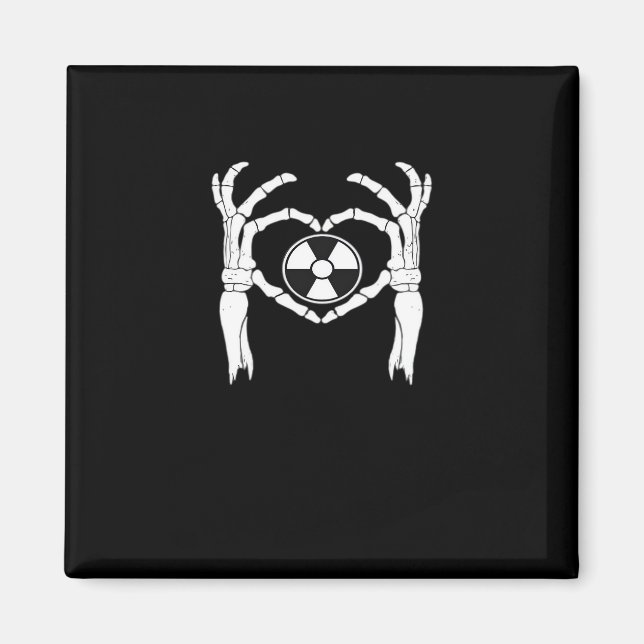 Radiologie X-Ray Tech Heart Shaped Skeleton Hands  Magnet (Vorne)