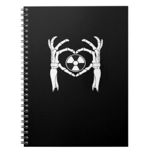 Radiologie X-Ray Tech Heart Shaped Skeleton Hands  Notizblock