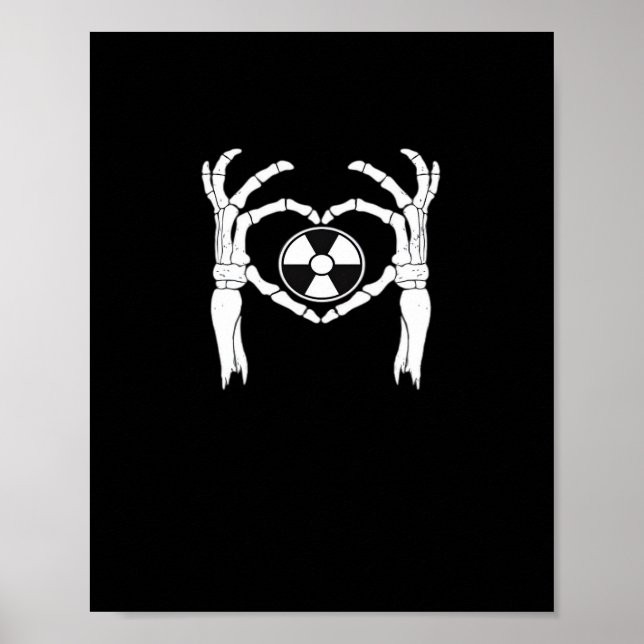 Radiologie X-Ray Tech Heart Shaped Skeleton Hands  Poster (Vorne)