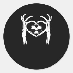 Radiologie X-Ray Tech Heart Shaped Skeleton Hands Runder Aufkleber