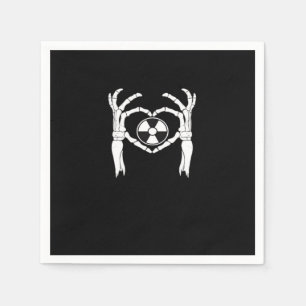 Radiologie X-Ray Tech Heart Shaped Skeleton Hands  Serviette