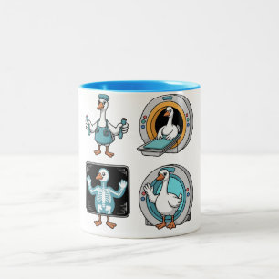 Radiologieassistent Gänseblümchen, Lustige Röntgen Zweifarbige Tasse