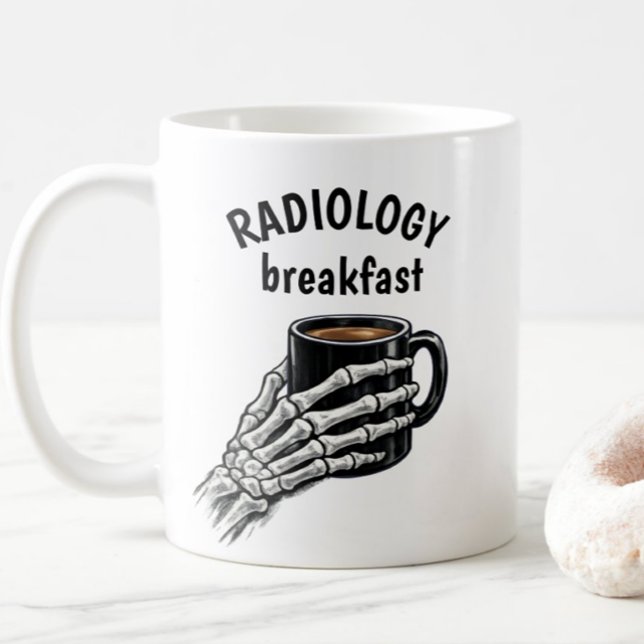 RADIOLOGY Breakfast Coffee Skeleton Hand Kaffeetasse (Von Creator hochgeladen)