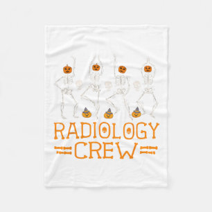 Radiology Crew Dancing Skeleton Pumpkin Fun Hallow Fleecedecke