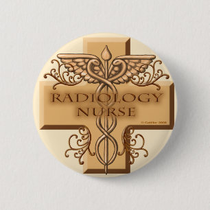 Radiology Nurse Caduceus Button