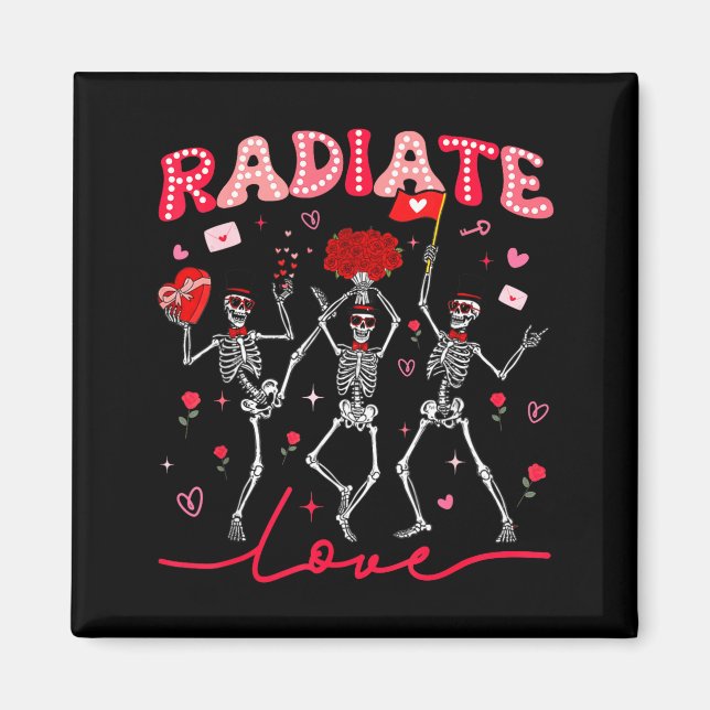 Radiology Radiate Rad Tech Valentine Skeleton Hear Magnet (Vorne)