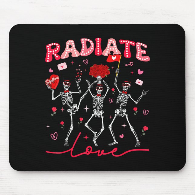 Radiology Radiate Rad Tech Valentine Skeleton Hear Mousepad (Vorne)