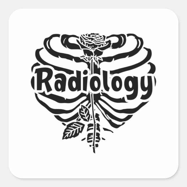 Radiology Tech Krass Nurse Blume Technologist Xray Quadratischer Aufkleber (Vorderseite)