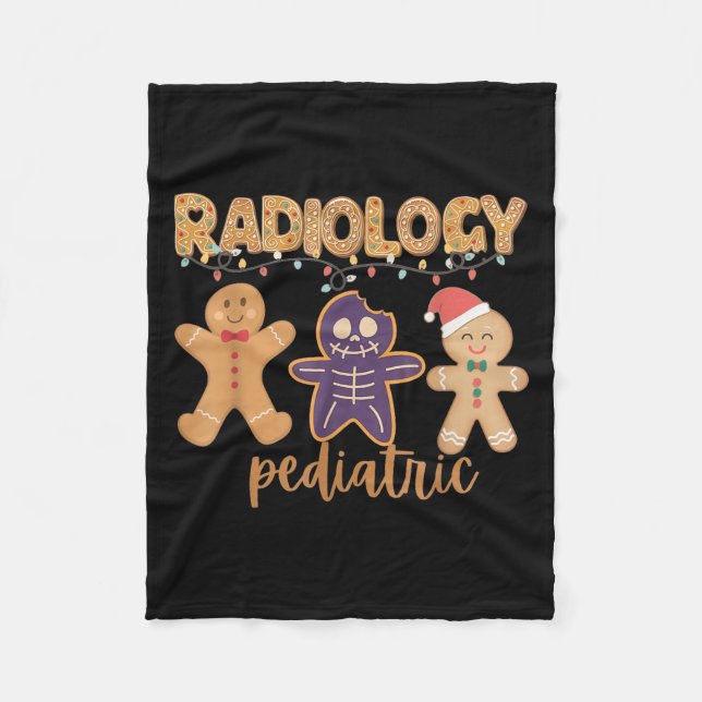 Radiology Tech Pediatric Christmas Gingerbread Man Fleecedecke (Vorderseite)