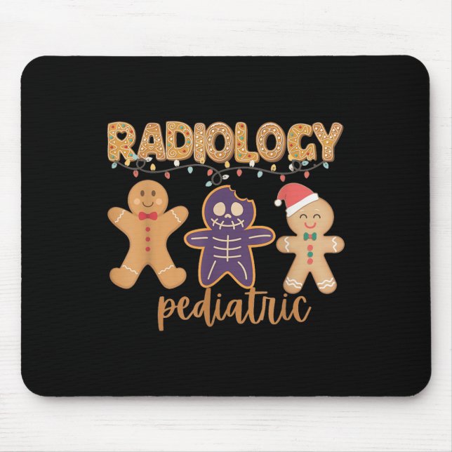 Radiology Tech Pediatric Christmas Gingerbread Man Mousepad (Vorne)